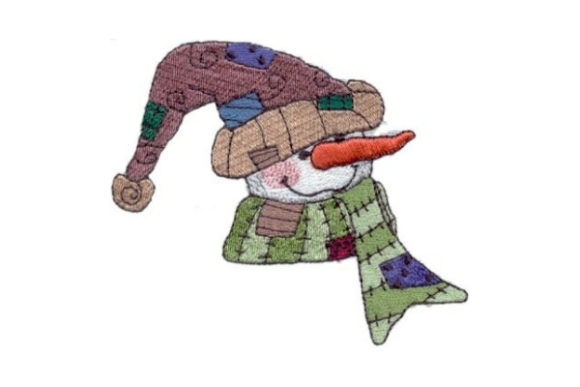 Snowman Scrappy Embroidery Design
