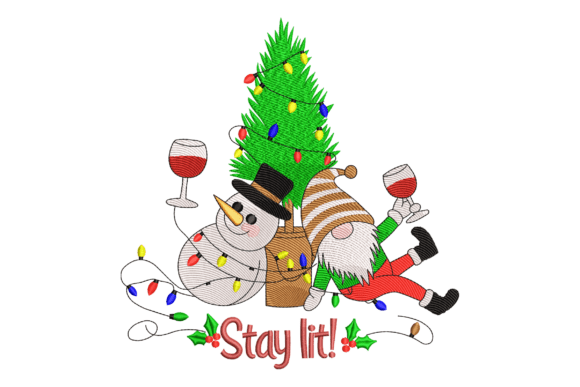 Wine Christmas Embroidery